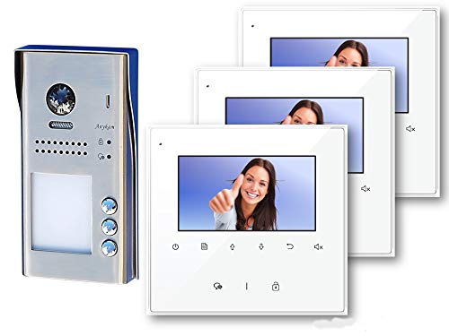 Farb-Video-Türsprechanlage in 2-Draht-Technik für 3-Familienhaus