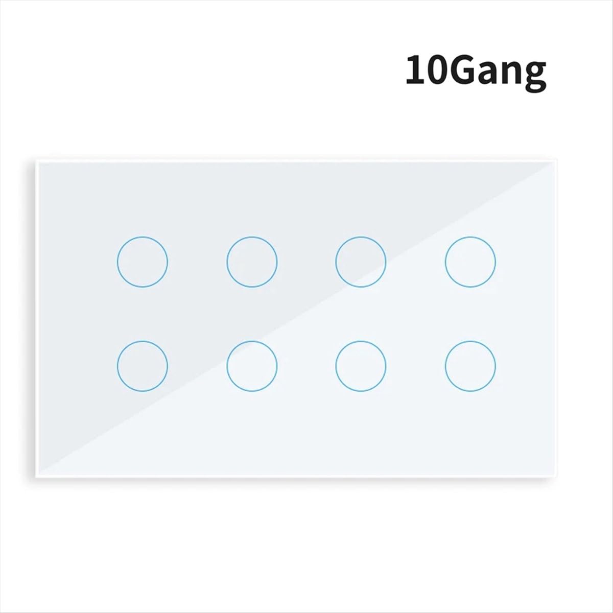 Interruptor de pared inteligente WiFi con interruptor de pared panel de vidrio Tuya Life de 10 bandas para Alexa Home blanco