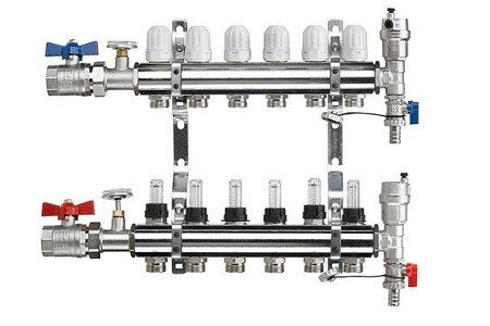 Collettore in ottone per riscaldamento a pavimento...