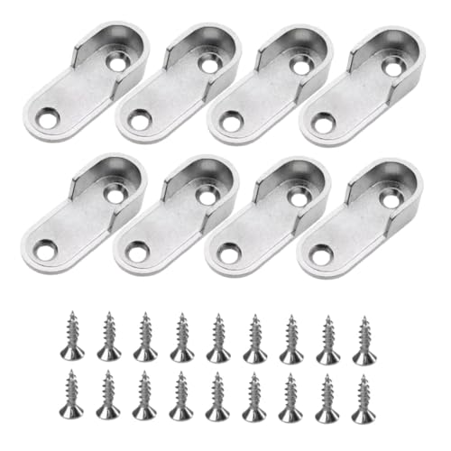 Cabilock Closet Rod Ends Support with Plated Finish Easy Installation for Clothing Rods for Home and Commercial Use Multipurpose Storage Flat Tube Design for Stability