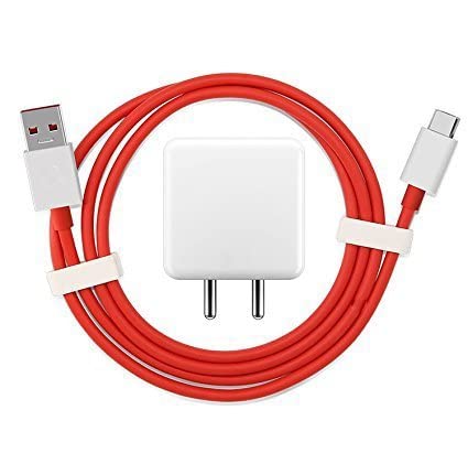 Image of Original 65 Watt Charger with Cable Compatible for One Plus 9|9 Pro 8|8 Pro|7 Pro|7T|7T Pro|7|6T|6|5T|5|3T|3|Nord N10 5G (Adapter and Cable), White (BB24)