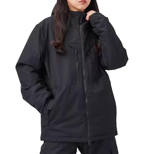 Chaqueta Mujer Invierno Chaqueta acolchada unisex para y niños abrigo informal con aislamiento grueso ideal esquí (Black, XL)