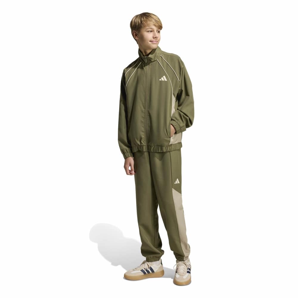 Adidas Sportswear Junior Unisex Colour Block Woven Tracksuit - Green