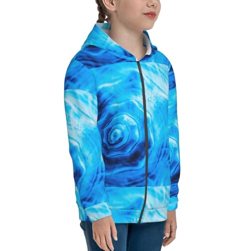 Blue Shell Kid Hoodies Boys Zip Up Sweatshirts Girls Pullover with Pocket4