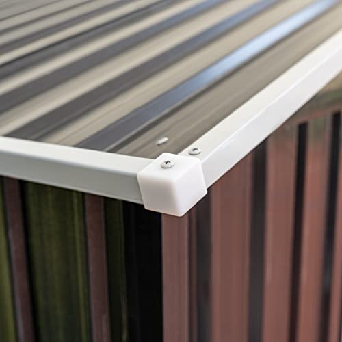 MAJOWO Metall Gerätehaus, Geräteschuppen mit Schiebetür, Geräteschrank für Garten, Gartengerätehaus mit Satteldach… – Bild 6