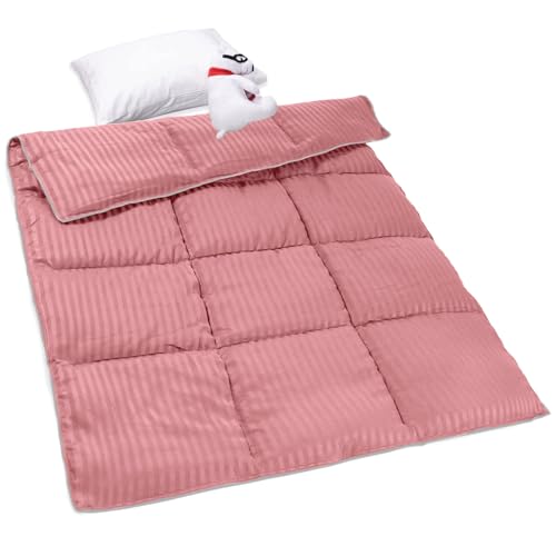 Image of ZPECC Toddler Down Alternative Comforter, 39x47 Hypoallergenic Baby Blanket Quilt, Soft Breathable Lightweight All Season Kids Duvet Insert for Crib Stroller Cot Daycare, Dusty Rose