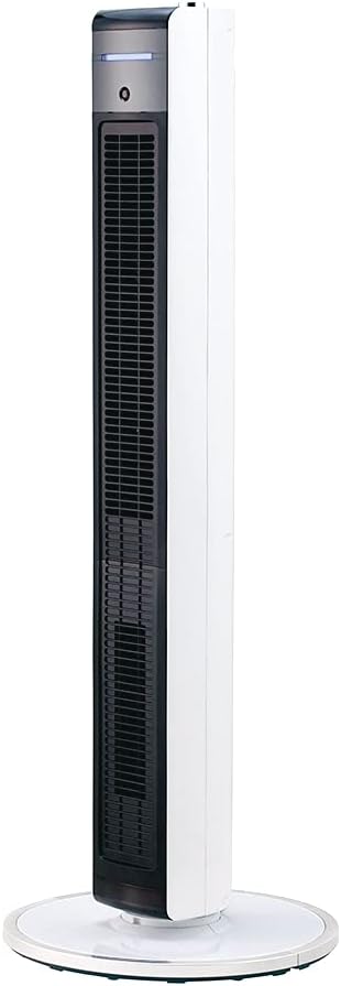 コイズミ 扇風機 タワーファン ホット&クール スリム 送風 温風 1台2役 人感センサー 風量4段階 自動首振り ホワイト KHF-1232/W