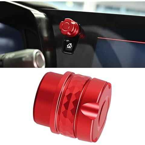 BILLFARO Red Volume Control Knob,Extended Protective Decorative Volume Dial Rotary Knob Accessories for Corvette C8 Stingray Coupe Z51 Convertible/HTC 2020+ for C8 Z06 2023+/E-Ray 2024+ (Style 1) Cover