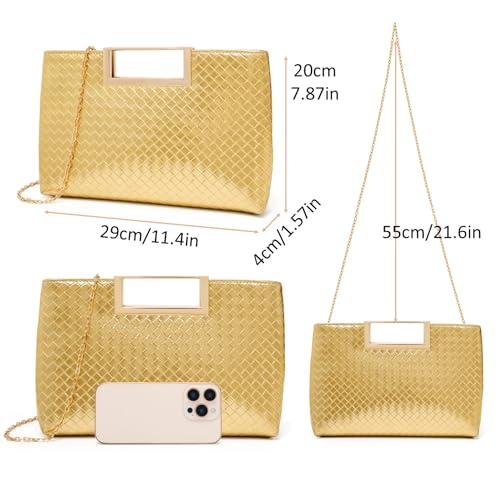 Image of DETARA Clutch Purses for Women Cut Out Handle Clutch PU Leather Evening Bag Elegant Purse for Women Formal Wedding Party