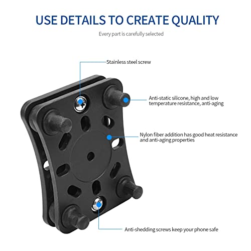 Qiilu Vibration Dampening Motorcycle Phone Mount, Bike Phone Holder Motorcycle Mobile Phone Holder Shock Absorber Phone Bracket Buffer Black For Motorcycle Bike Atv Utv #TOP4