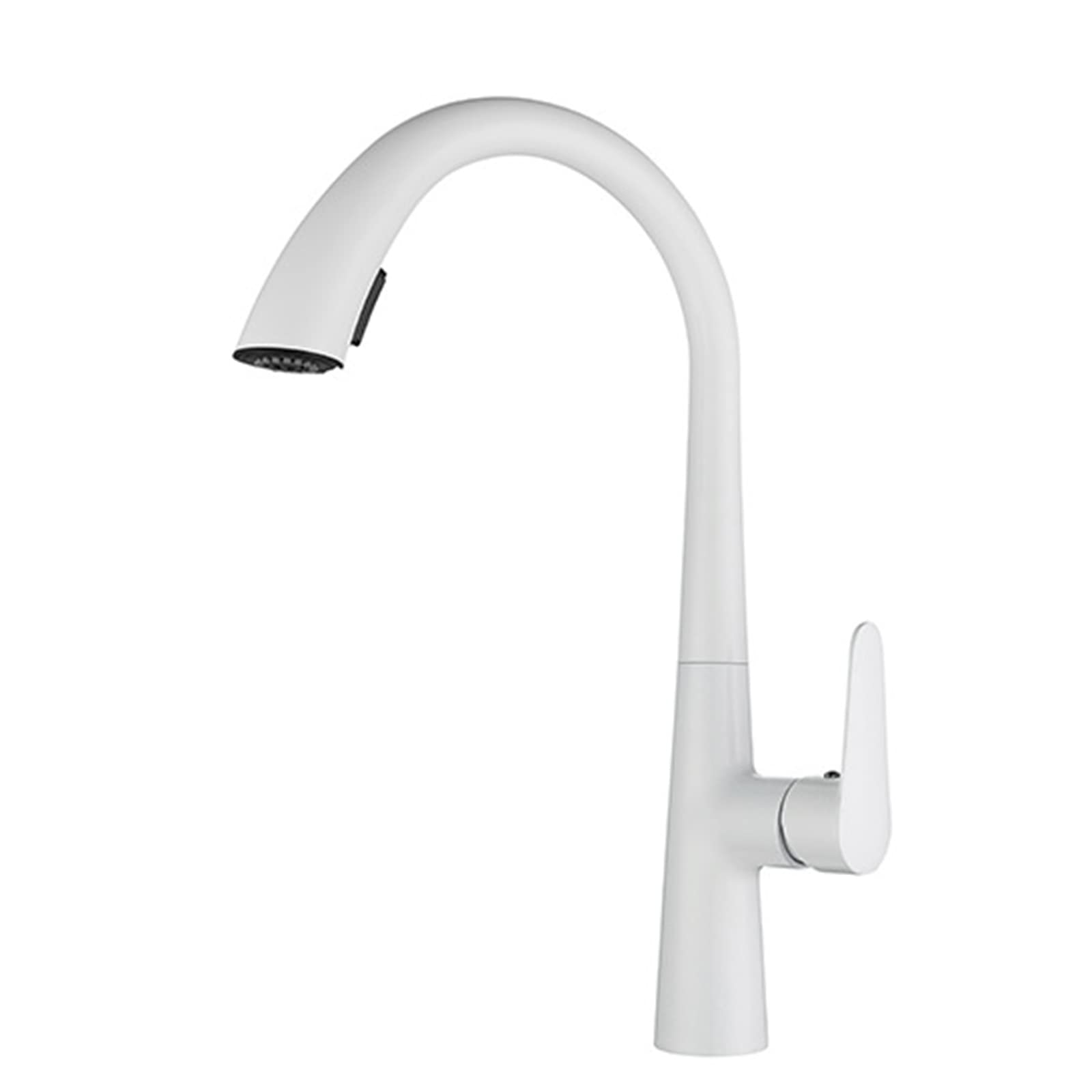 Robinet mitigeur de cuisine blanc pour eau chaude et froide à bec pivotant
