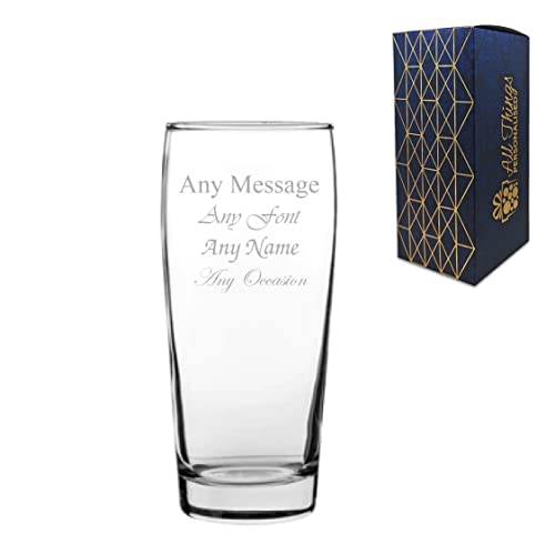 Personalised Engraved 370ml Classic Willi Becher Beer Glass with Gift Box