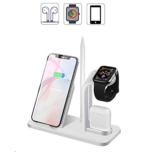 Fast Wireless Charging Stand, 3 in 1 mit Stylus Stift Stand, alle Qi-fähigen Telefone, Wireless Ladegerät Ladestation für AirPods Apple Watch