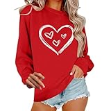 Pullover Damen Herbst Winter Sweatshirt Rundhals Langarm Pulli Frauen Oberteil Sweatshirts ohne...
