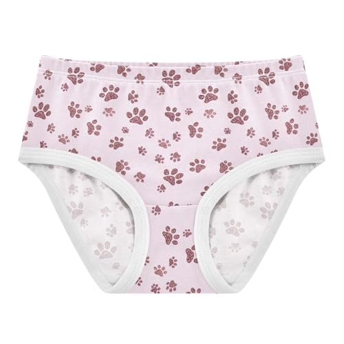 Rose Gold Dog Paw Prints Pink Girls Underwear Toddler 2t Cotton Panties for Girl Pattern Briefs Underpants