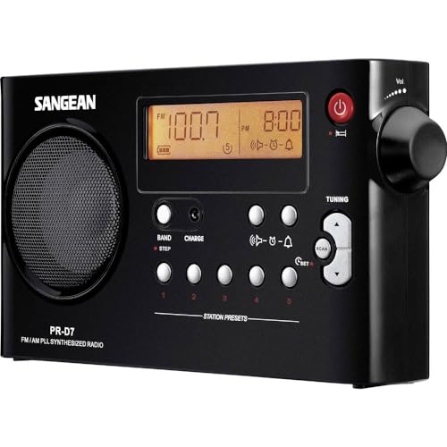 Sangean PR-D7 - Radio portátil (Pantalla LCD de 3.3' , 7.2 voltios...