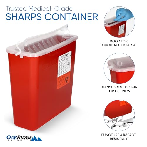 image for Oakridge Products Sharps Container for Home Use and Professional 5 Qua