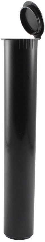 50 Black 116mm Pop Top Tubes – Airtight Plastic Storage Containers – Child-Resistant Vials for Pills, Spices, Supplements, Crafts, and Small Parts