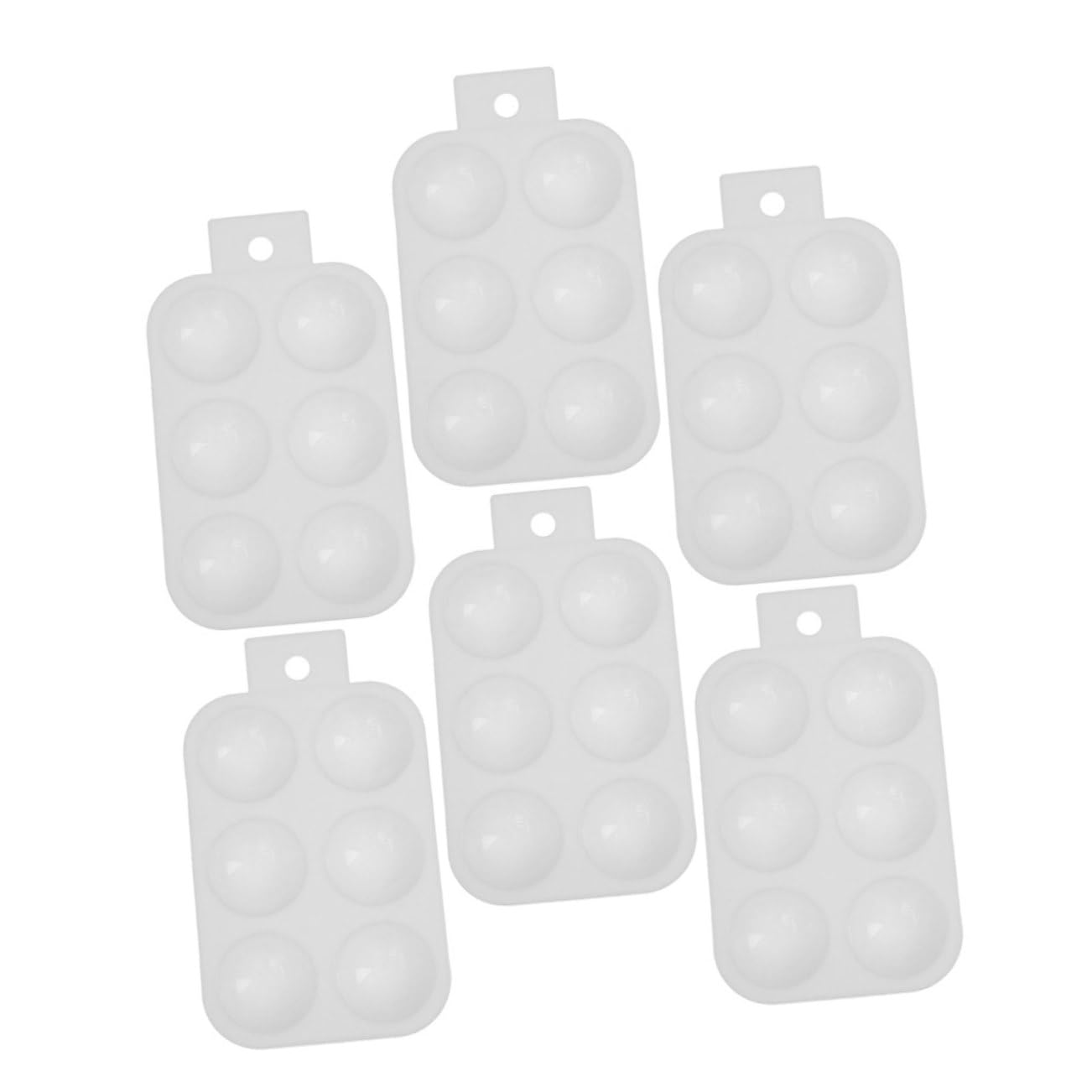 KICHOUSE 6Pcs Plastic Color Mixing Palette Lightweight Paint Tray for Oil and Watercolor Easy to Clean and Store for Artists and Crafts