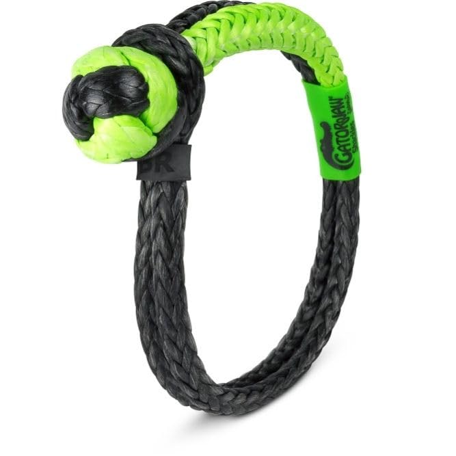 Bubba RopeGator-Jaw Pro Synthetic Soft Shackle - Made in The USA (47,000LB Breaking Strength 3/8” NexGen Green & Black)