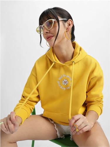 Image of JUNEBERRY Cotton Poly Fleece Oversized Fit Black, Green, Magenta, Mustard, Orange, Purple, Blue, Off White & Grey Graphic Printed Full Sleeve Hoodie for Women