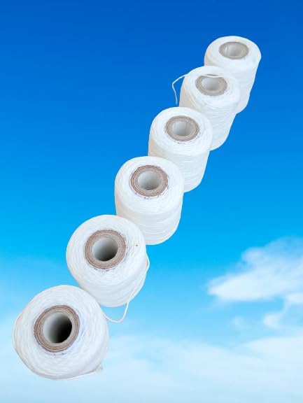 Sorzy Cotton Yarn for Making Flower Garland and Craft Making, White, Pack of 6 4