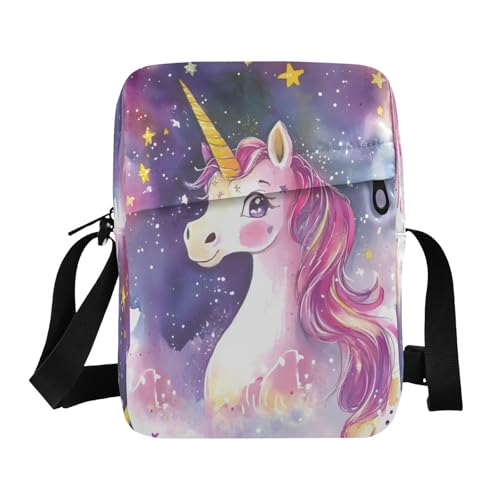 Crossbody Bag Cute Unicorn Messenger Bag for Women Men Purse Shoulder Bag Satchel Bag with Adjustable Strap 214B9238