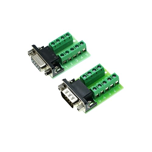 B9 Splitter Cable Connector RS232 Serial 9-Pin DB9 Male to Female Adapter (Durable Metal Housing, 1 Male + 1 Female Ports)