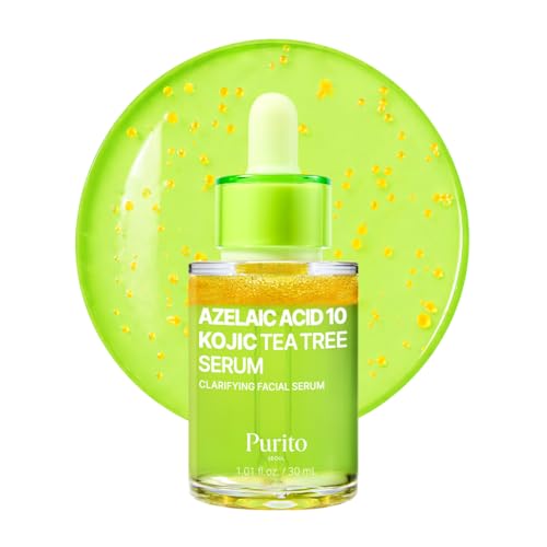 PURITO Azelaic Acid 10% + Kojic Acid + Tea Tree Facial Serum | for Blemish-Prone, Oily & Sensitive Skin | Redness Soothing | Korean Skincare, 30mL 1.01 fl.oz