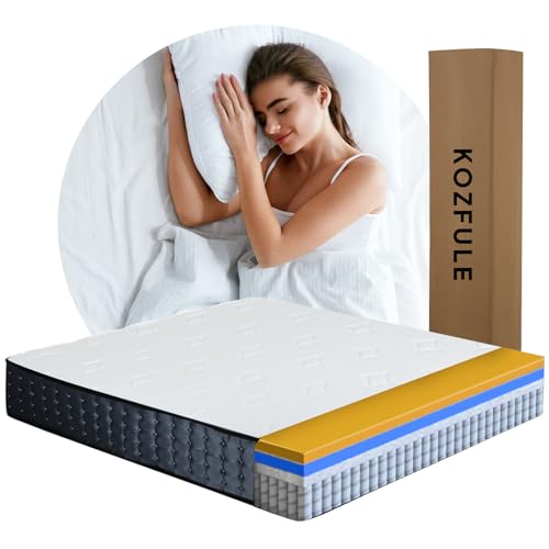 La mejor comparación de Colchones individuales para comprar hoy. 41 KOZFULE Colchón Individual Cómodo – Espuma Viscoelástica de Alta Resiliencia y Resortes, 190x100x25 CM, Firmeza Justa | Transpirable y Antiácaros | Antialérgico,Colchón en...