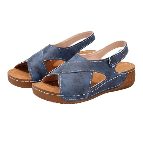 Sandales compensées femme style rétro chic aux finitions soignées