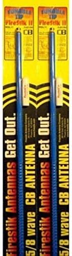FireStik LOT of 2 II FS4-BB 5/8 Wave 900W TUNABLE TIP CB Radio Antenna (Blue)