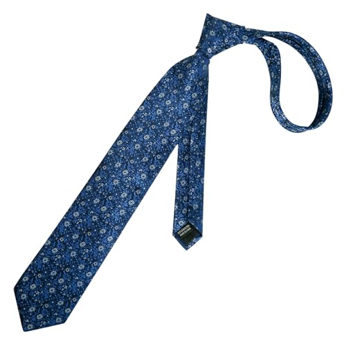 Image of Alizeal Mens 3.15inches Exquisite Floral Tie with Small Flower Printed Pocket Square