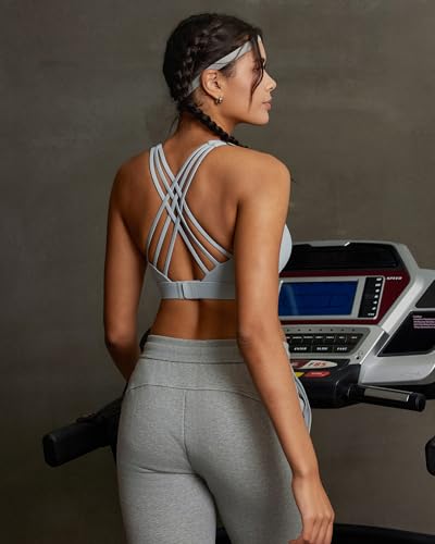 Image of RUNNING GIRL Sports Bras for Women,Crisscross Back High Impact Sports Bra with Hook Closure Workout Supportive Bra