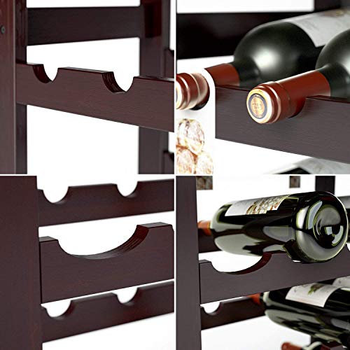 Soporte para botellas de vino modular de bambú, 28 botellas miniatura 2