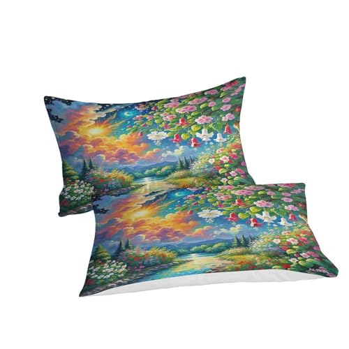 Parure de lit Fuchsie Hybrida housse de couette 220x240 cm en microfibre