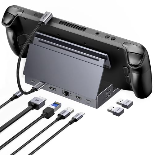UGREEN Docking Station USB C DP 4K 120Hz Compatible con Steam Deck OLED ROG Ally X Legion Go Switch Dock USB C Gigabit Ethernet Adaptador Puertos Datos 10Gbps PD 100W SD TF Lector de Tarjetas