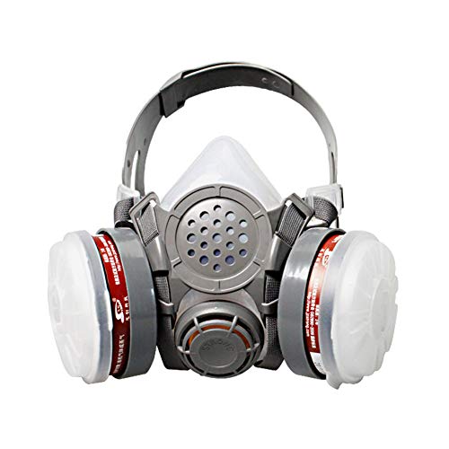 WORKCARE Half Face Cover, Professional Half Face Respirator Organic Steam Face mask, Reusable Multi-Purpose with Dual Fliter Cartridges