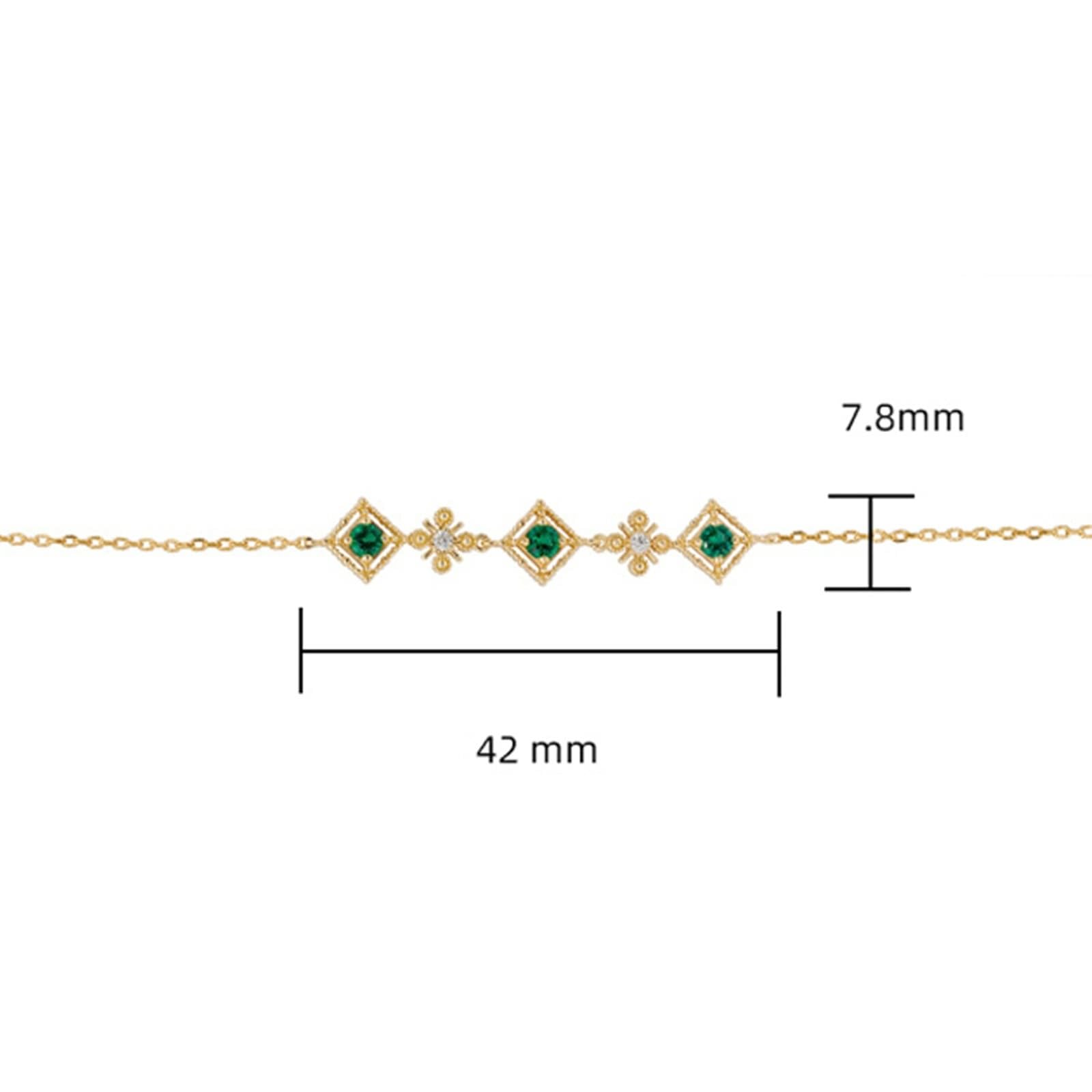 Bracciale Au 375/585/750 in oro giallo, gioiello classico con corindone rosso