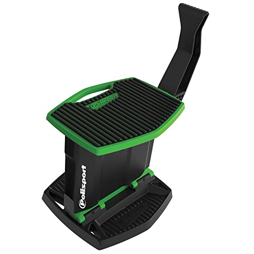 Polisport 8982700005 - Caballete Plegable con Pedal de Polipropileno y Goma, Ligero y fácil de Transportar, con Bolsillos para Herramientas. Diseño en Color Verde