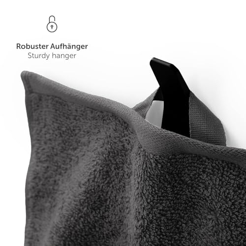 Blumtal Premium Frottier Handtücher Set 4 teilig 100% Baumwolle - Oeko-TEX zertifiziertes Badetuch 2X (70x140 cm) + Towel 2X (50x100 cm) - saugstarkes Frottiertücher Set - Handtücher Anthrazit