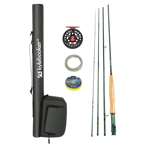 Kylebooker Fly Fishing Rod with Reel Combo Kit（8wt 9‘0“,4sec Rod,7/8 Reel ）