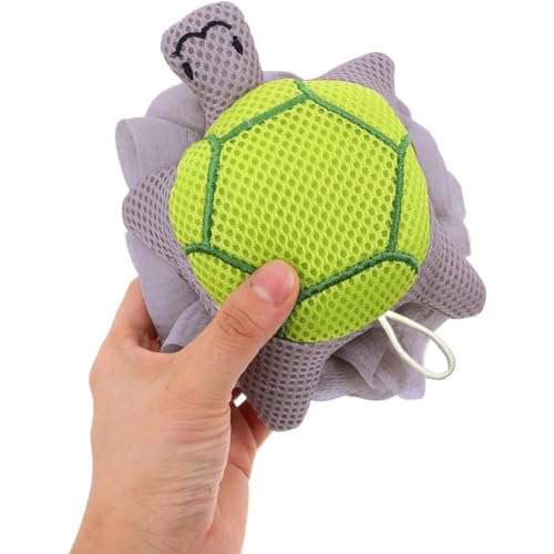Image of Luxe Home International Bath Sponge For Kids And Adult Microfibre Soft Shower Loofah Turtle Pattern Gentle Skin Exfoliating Body Scrubber For Toddler Green 15x17cm Pack Of 1