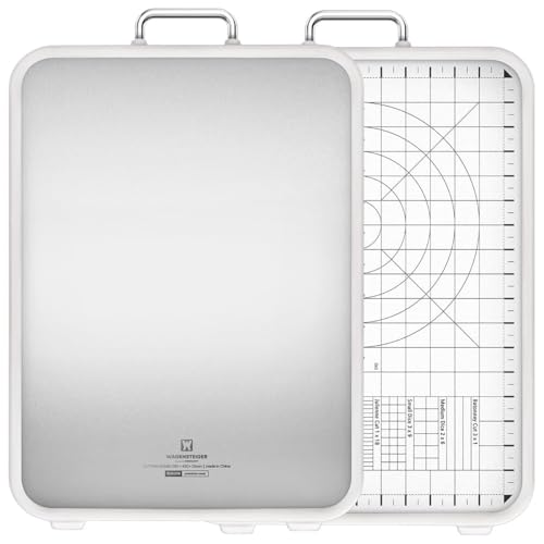 Tabla de Cortar Reversible Wagensteiger de Acero Inoxidable SUS316 con Ranura para Jugos, Borde Antideslizante, Guía de Medición y Mango – Libre de BPA, No Poroso (42 x 29 cm) miniatura 1