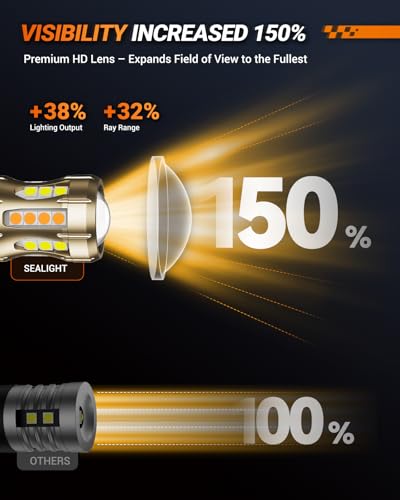 Image of SEALIGHT 3157 Switchback LED Bulbs 3057 3457 4157 Dual Color Amber /White Anti Hyper Flash With Extra Resistor Error Free Turn Signal Lights and DRL /Parking Lights, 2PCs