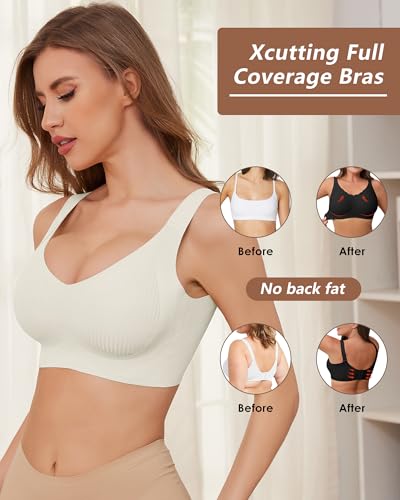 Image of Xcutting Plus Size Bras for Women No Underwire Full Coverage Everyday Bras