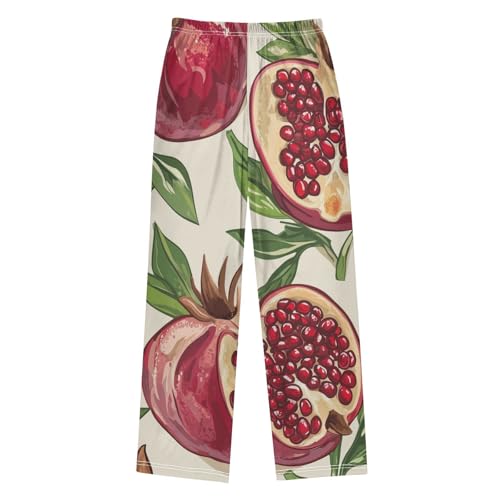 Pomegranate Boys Long Pants Soft Trousers Elastic Waist Kids Lounge Bottoms with Pockets S-XL2