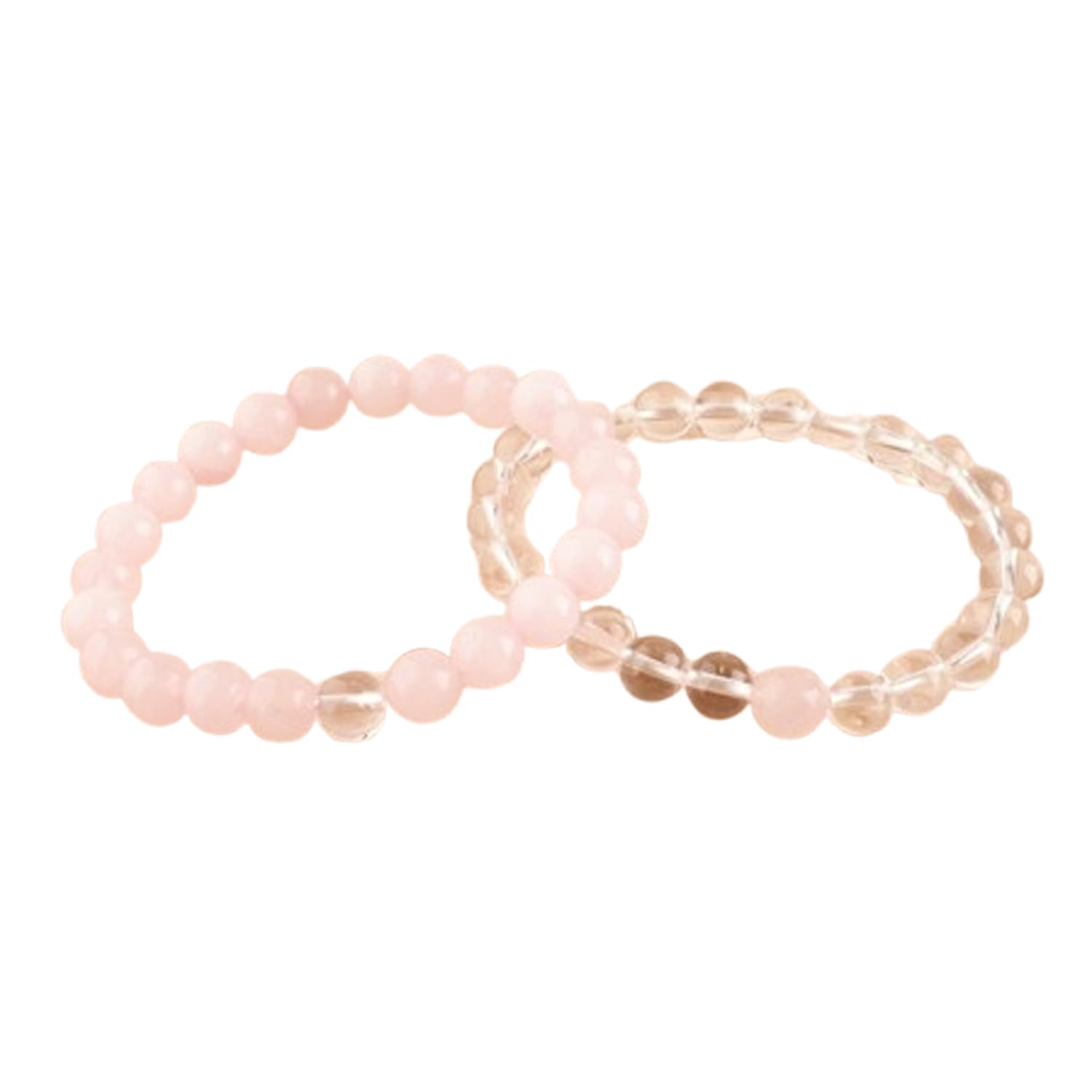 Bracelet couple quartz rose élastique pour surmonter la relation à distance