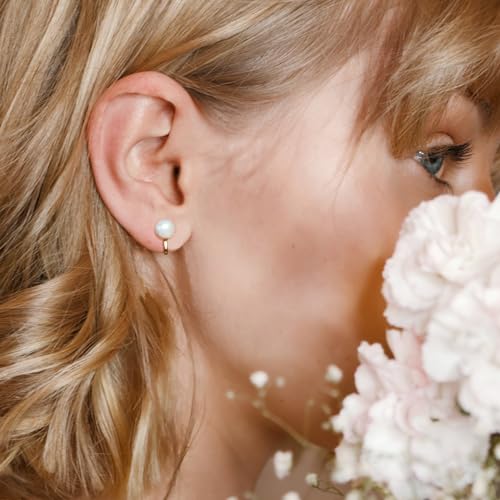 CASSIECA 14K Gold Plated Clip on Pearl Earrings for Women Girls - Long Dangle Pearl Drop Ear Clips for Wedding, Bridal Gifts3