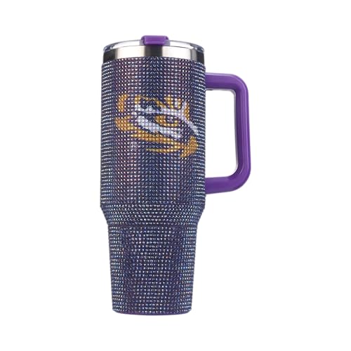 Image of The Memory Company Officially Licensed 40oz TC Bling Game Day Tumbler with Vintage Logo, Louisiana State University